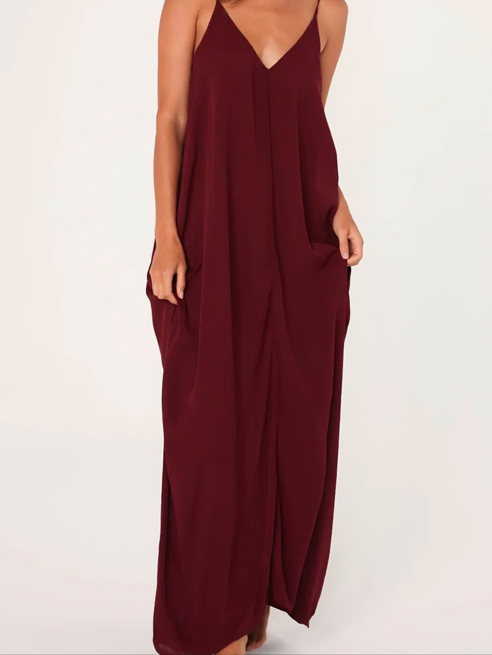 Lovestitch Burgundy Maxi Jumpsuit
